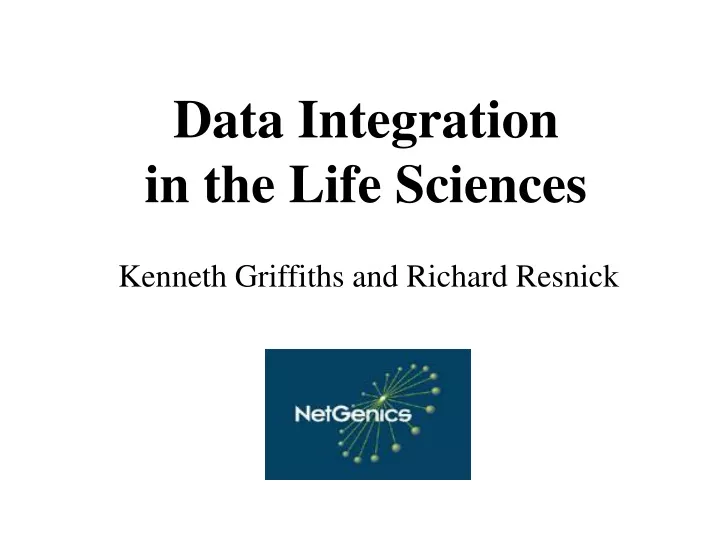 data integration in the life sciences