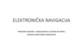 ELEKTRONIČKA NAVIGACIJA