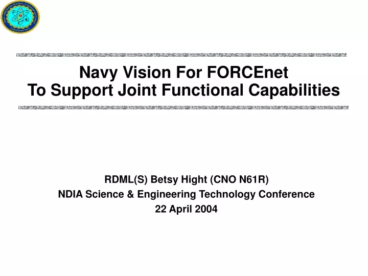 navy vision for forcenet to support joint functional capabilities