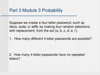 Part 3 Module 3 Probability