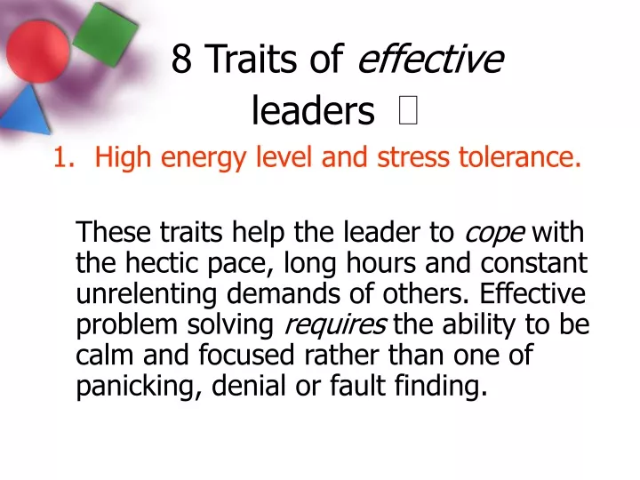 8 traits of effective leaders