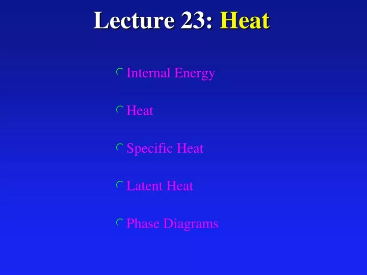 lecture 23 heat