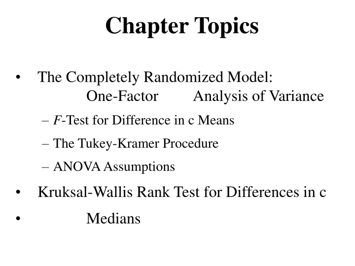 chapter topics