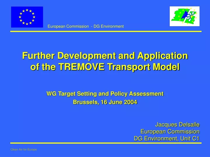further development and application of the tremove transport model