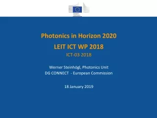 Photonics in Horizon 2020  LEIT ICT WP 2018 ICT-03 2018