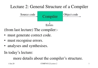 Lecture 2: General Structure of a Compiler