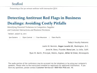 Detecting Antitrust Red Flags in Business  Dealings: Avoiding Costly Pitfalls