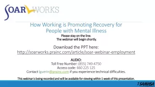 How Working is Promoting Recovery for People with Mental Illness