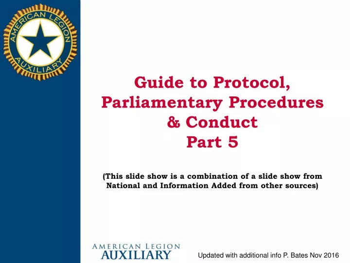 guide to protocol parliamentary procedures