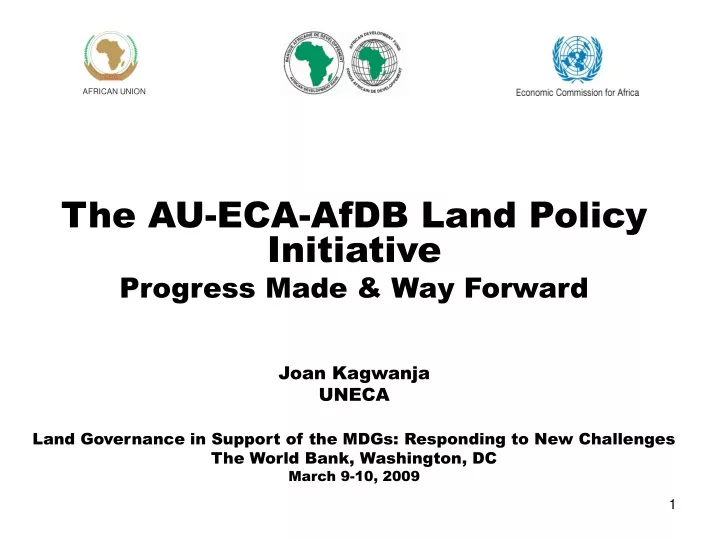 the au eca afdb land policy initiative progress