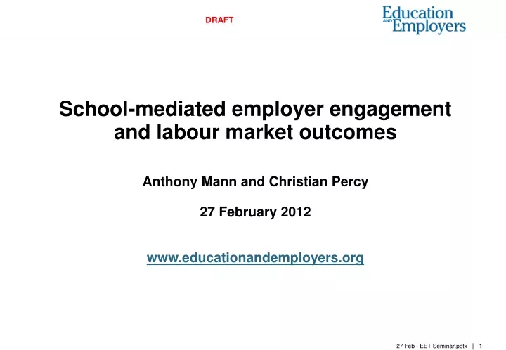 school mediated employer engagement and labour
