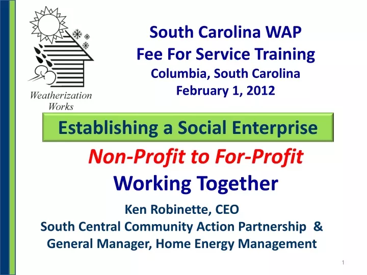 south carolina wap fee for service training