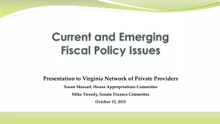 Current and Emerging Fiscal Policy Issues