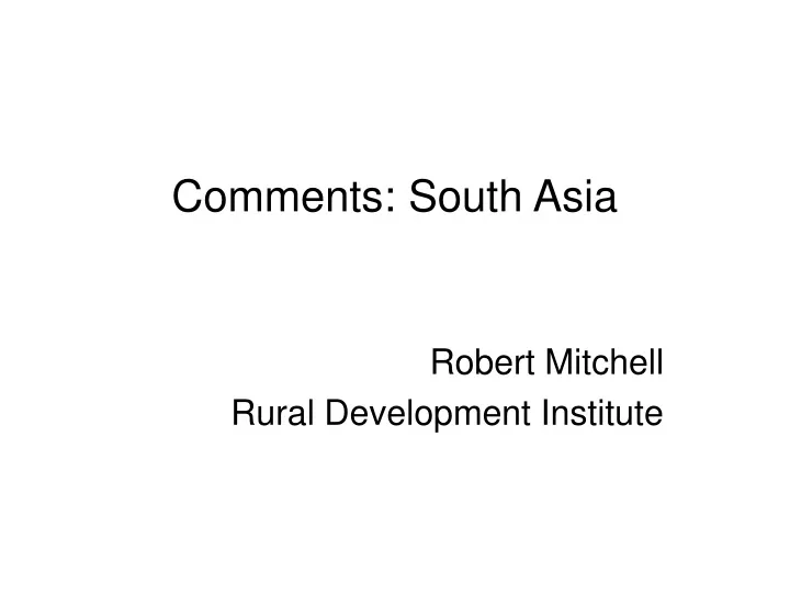 comments south asia