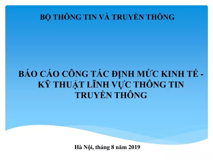 b o c o c ng t c nh m c kinh t k thu t l nh v c th ng tin truy n th ng