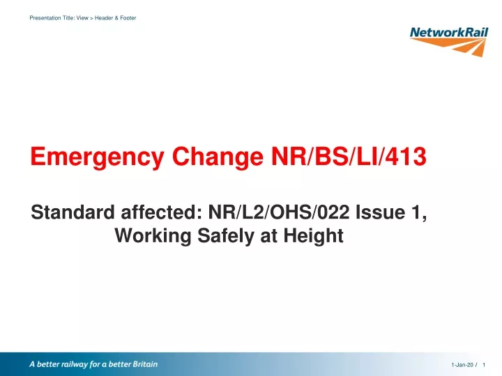 emergency change nr bs li 413