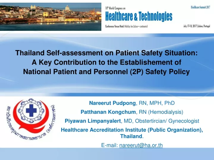 thailand self assessment on patient safety