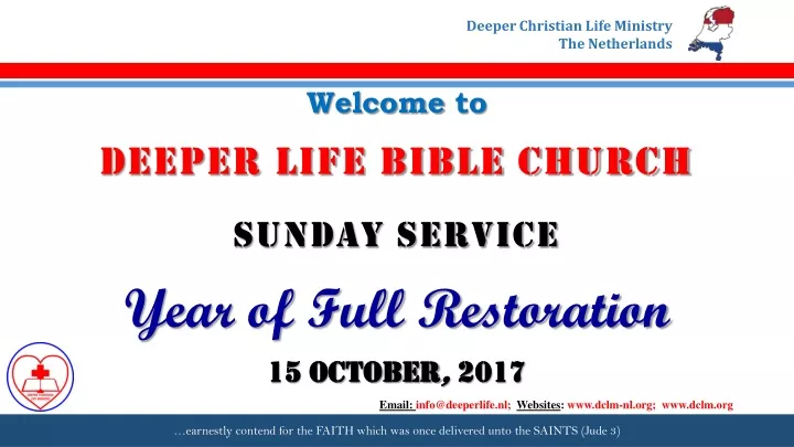 welcome to deeper life bible church sunday