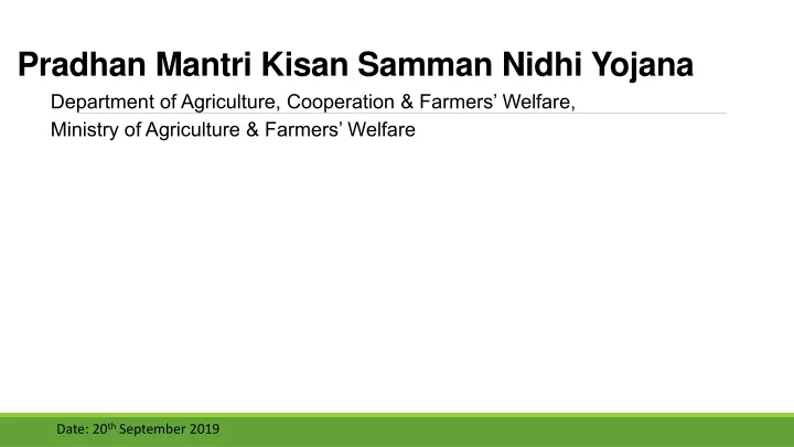 pradhan mantri kisan samman nidhi yojana