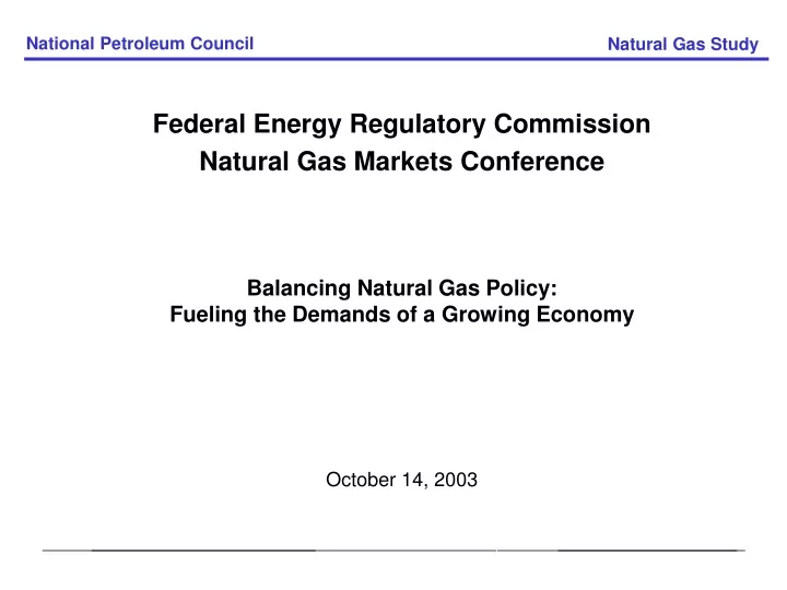 national petroleum council