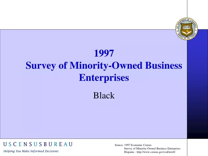 1997 survey of minority owned business enterprises