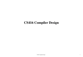 CS416 Compiler Design