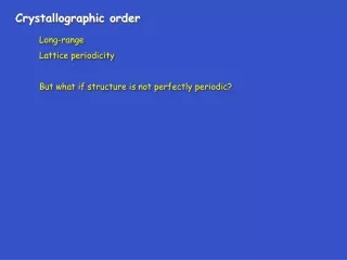 Crystallographic order