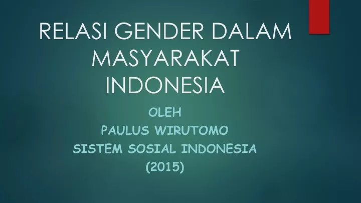 relasi gender dalam masyarakat indonesia