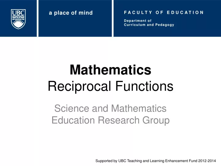 mathematics reciprocal functions