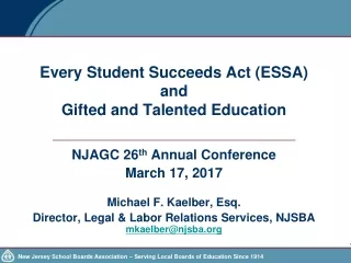 Every Student Succeeds Act (ESSA) and  Gifted and Talented Education