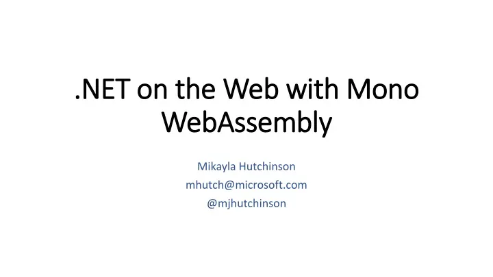 net on the web with mono webassembly