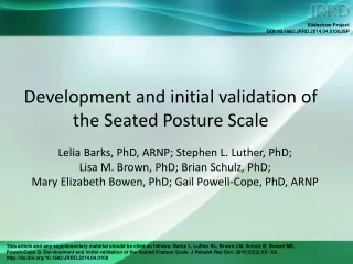 Development and initial validation of the Seated Posture Scale