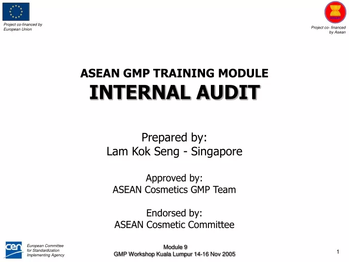 asean gmp training module internal audit