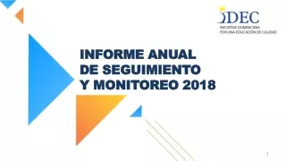 INFORME ANUAL DE SEGUIMIENTO Y MONITOREO 2018