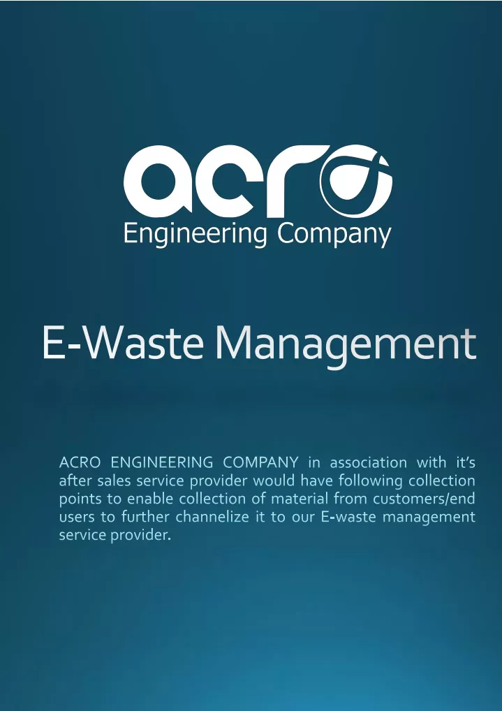 e waste management