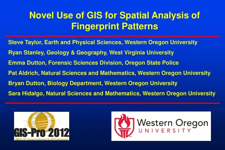 novel use of gis for spatial analysis