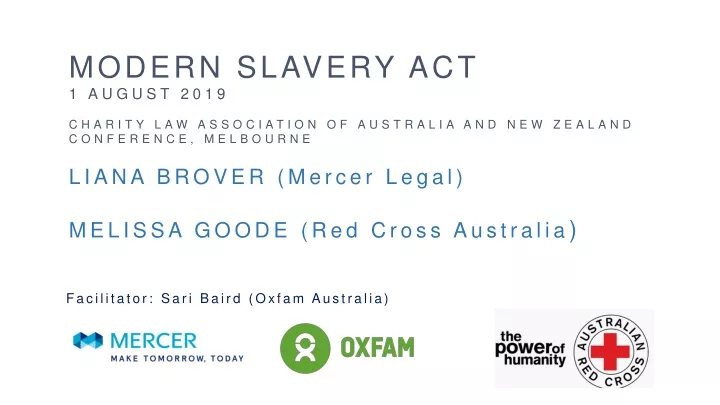 modern slavery act 1 august 2019 charity