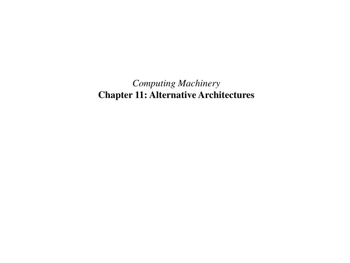 computing machinery chapter 11 alternative