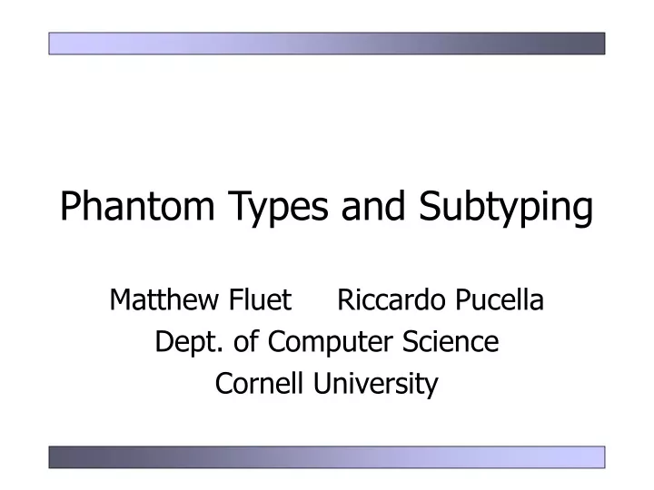 phantom types and subtyping