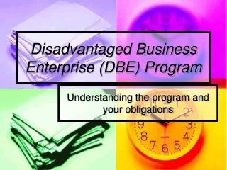 Disadvantaged Business Enterprise (DBE) Program