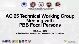 AO 25 Technical Working Group Meeting with PBB Focal Persons