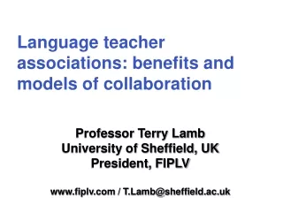 Language teacher associations: benefits and models of collaboration