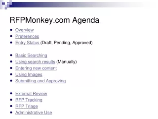 RFPMonkey Agenda