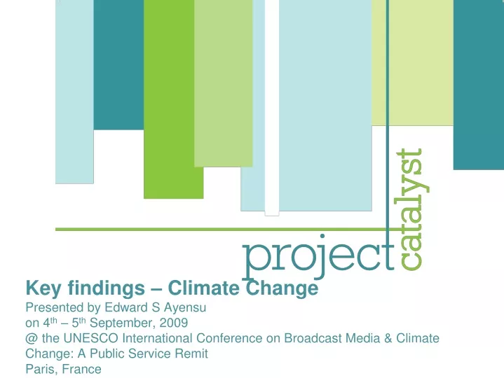 key findings climate change presented by edward