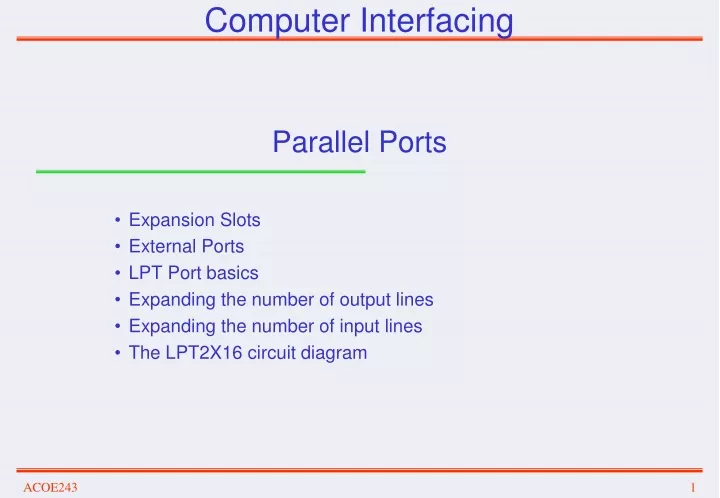 computer interfacing