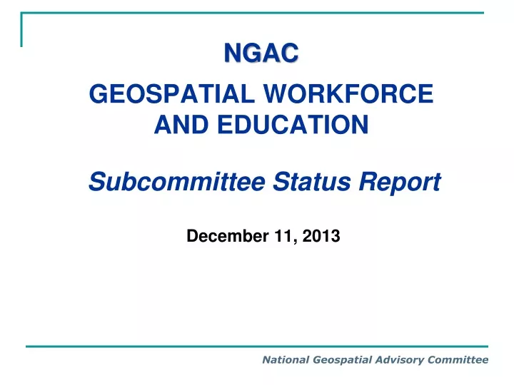 ngac geospatial workforce and education
