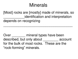 Minerals