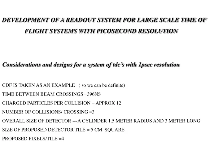 development of a readout system for large scale