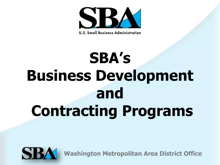 sba s business development and contracting