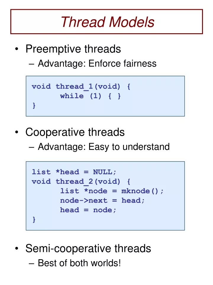 thread models